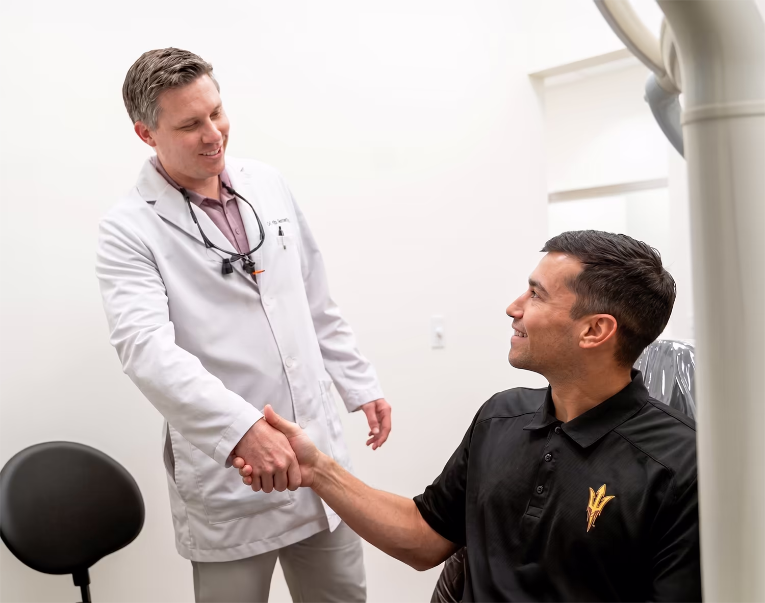 Dr. Nielsen with patients