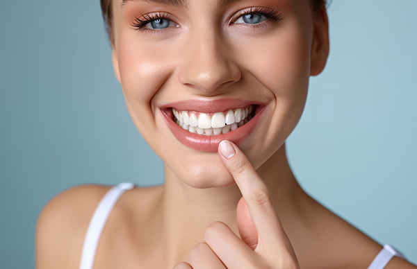 Person smiling after cosmetic dental care